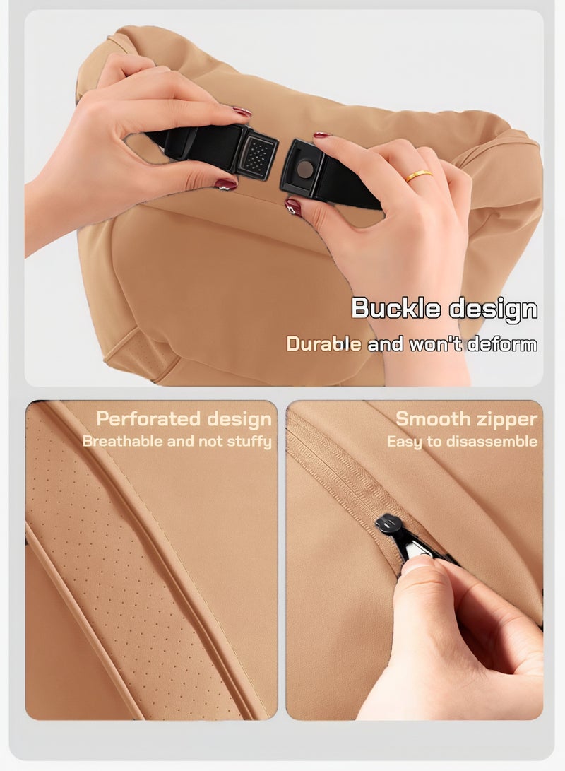 وسادة رقبة لمقعد السيارة، وسادة مسند رأس للسيارة، وسادة مسند رأس لتخفيف آلام الرقبة وتوتر العضلات، وسادة رأس داعمة للرقبة بتصميم مريح لتخفيف إرهاق القيادة، ملحقات داخلية للسيارات (برتقالي) - Image 5